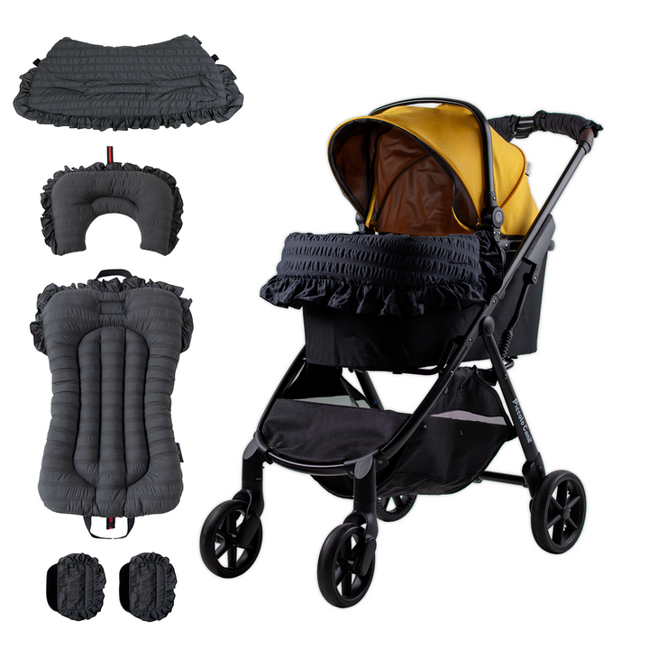 Pet Stroller, ECO - Yellow + Margaret the Lace Edition